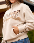 Front view of the Ariat Running Wild 1/2 zip sweatshirt