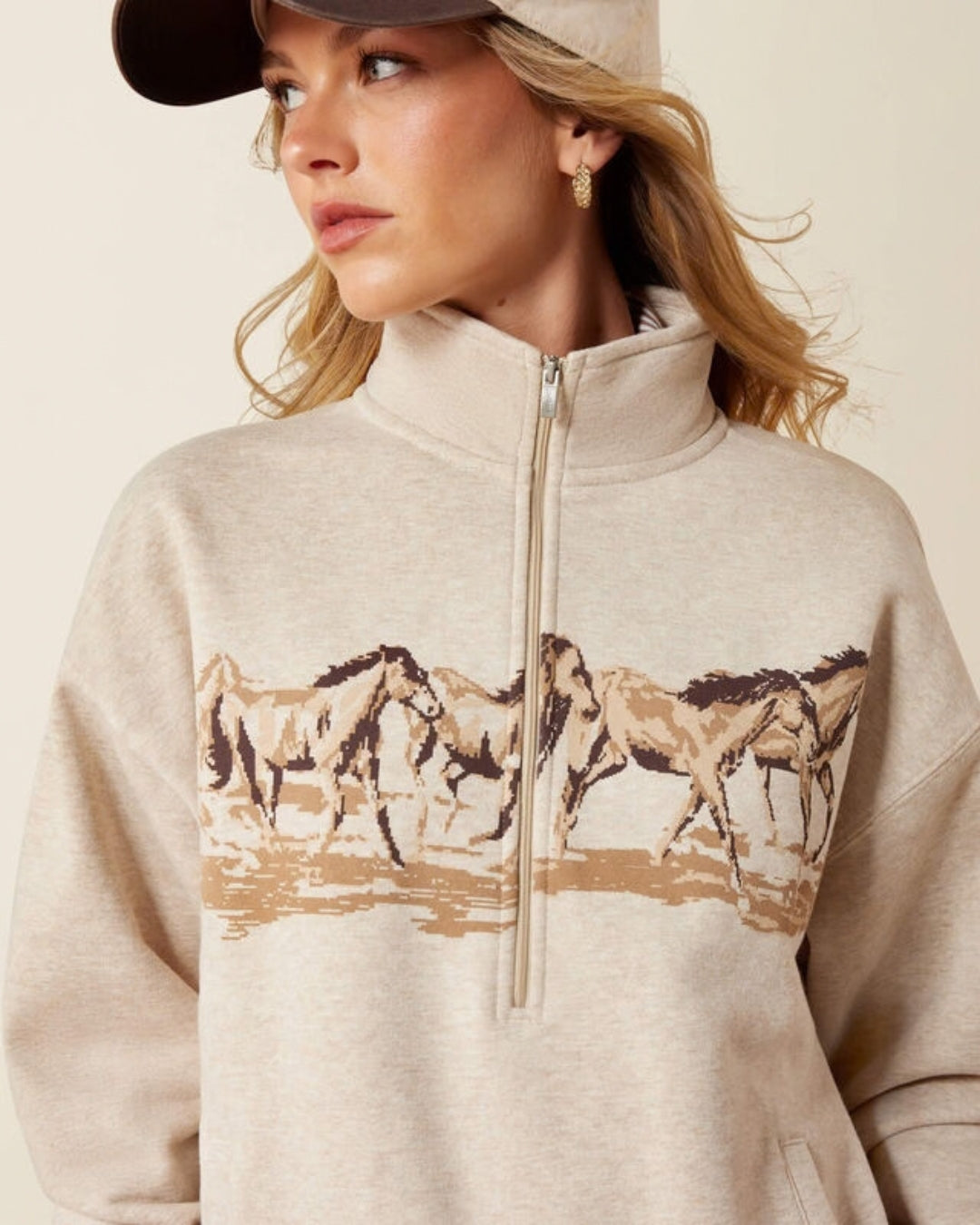 Ariat Running Wild sweatshirt with wild horse graphic