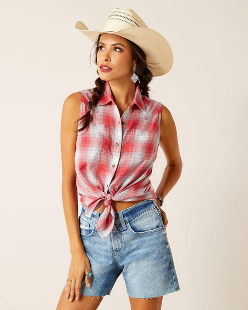 Crop checked shirt