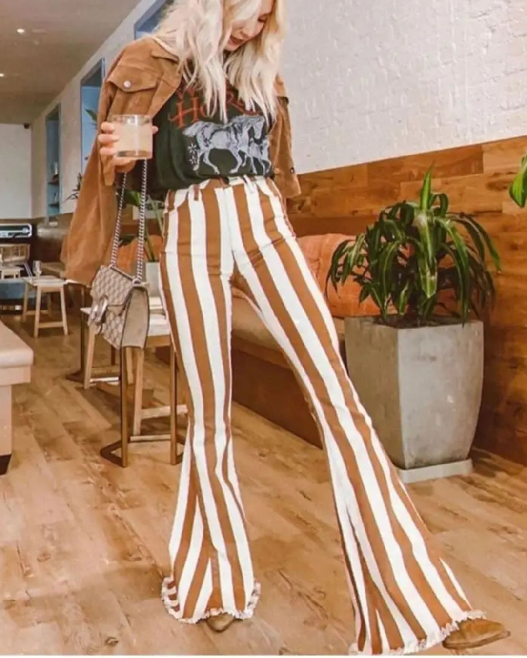 Austin Striped Denim Flared Jeans – Melbelle - Western x Boho
