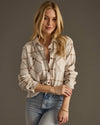 Beige & Brown Plaid Button Up Soft Shirt