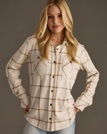 Beige & Brown Plaid Button Up Soft Shirt