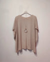 Oversized Tunic Top - Beige