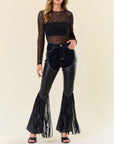 Black Fringe Chaps Jeans