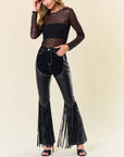 Black Fringe Chaps Jeans