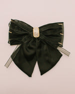 Rhinestone Hair Bow in Black