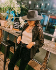 Women's black cowgirl hat