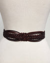 Braided Leather Western Belt With Silver Horse Buckle