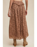 Floral Textured Maxi Skirt