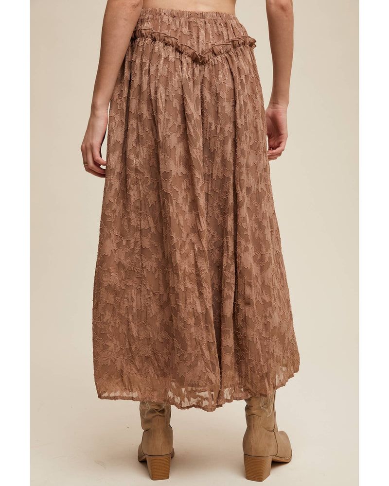 Floral Textured Maxi Skirt