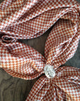Brown and White Houndstooth Wild Rag