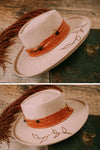 Burnt Floral Styled Wide Brim Hat by Nevada Hats
