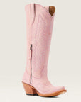 Ariat Casanova pink cowboy boots, close-up detail