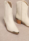 Carrie Ivory Ankle Cowboy Boots