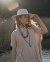 Genuine Citrine and Copper Pendant Long Necklace