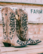 CORRAL BOOTS - A3569 BLACK SEQUIN INLAY COWBOY BOOTS