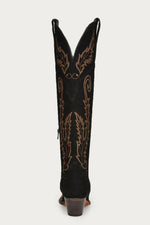Tall Black Suede Knee High Cowboy Boots A4404 By Corral Boots