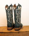 Corral Boots - L6095 Blue Embroidered Square Toe Cowboy Boots