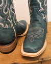 Corral Boots - L6095 Blue Embroidered Square Toe Cowboy Boots