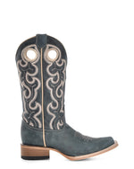 Corral Boots - L6095 Blue Embroidered Square Toe Cowboy Boots