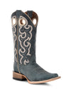 Corral Boots - L6095 Blue Embroidered Square Toe Cowboy Boots