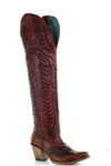 Corral Boots Knee High Cowboy Boots Cognac E1507