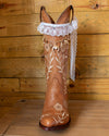 Cowboy Boot Accessories Kit – White Lace Trims & Gold Western Charms Chain