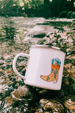 Wild West Cowboy Boot Metal Mug by Sovende Bjorn
