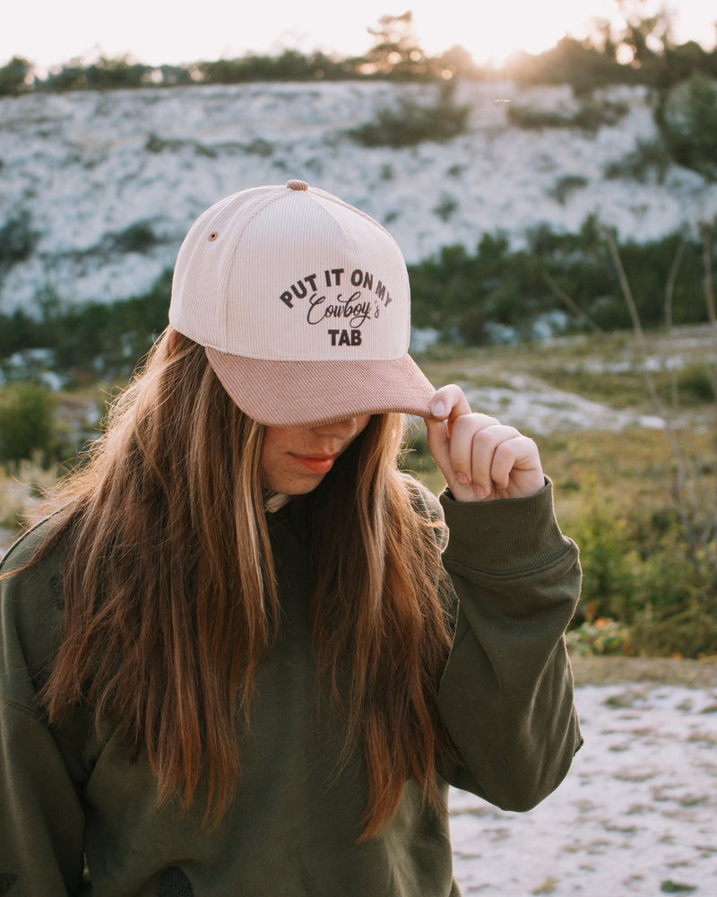 Put It On My Cowboy's Tab Corduroy Cap