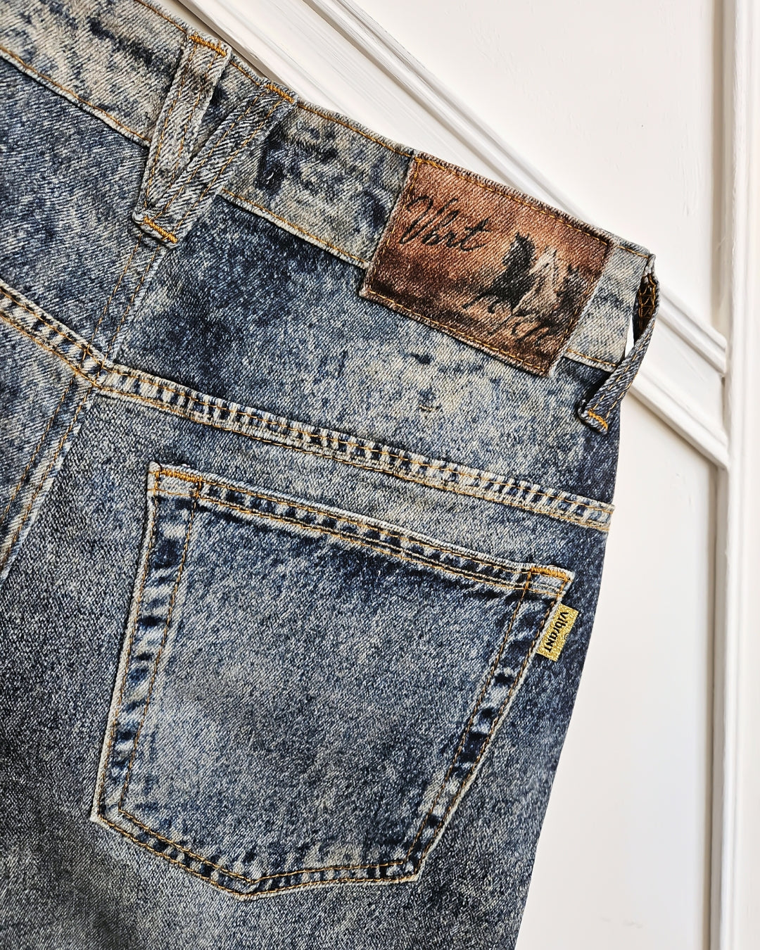 Wild Spirit Horse Print High-Waisted Wide Leg Jeans