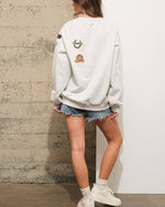 Grey Patchwork Cowgirl Sweatshirt Back