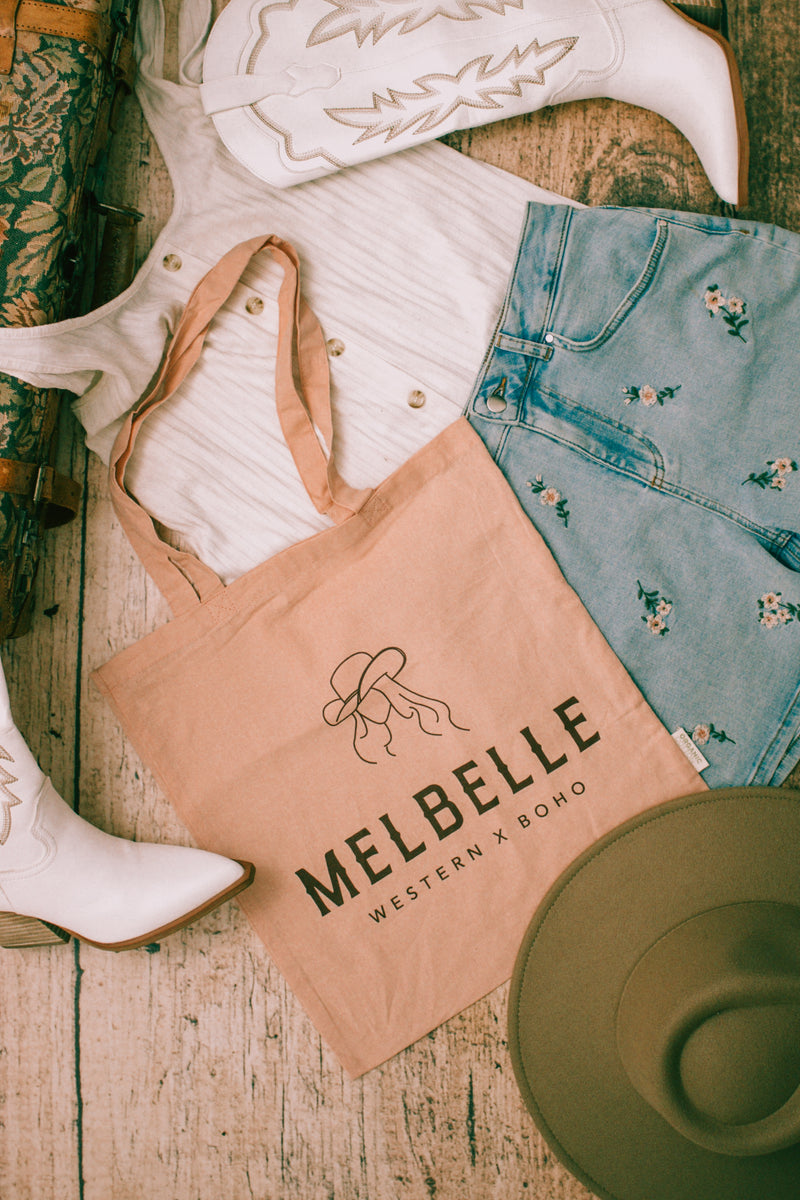 Melbelle Cowgirl Cotton Tote Bag