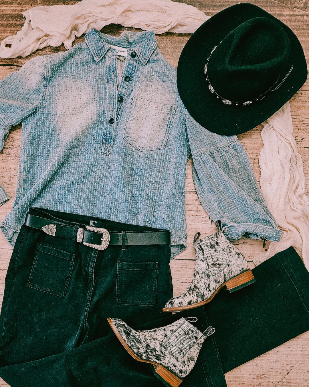 Cowhide Western Boots