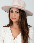 Pink Vegan Felt Rancher Hat With Band