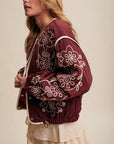 Floral Embroidered Quilted Jacket