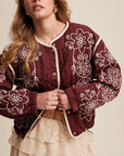 Floral Embroidered Quilted Jacket