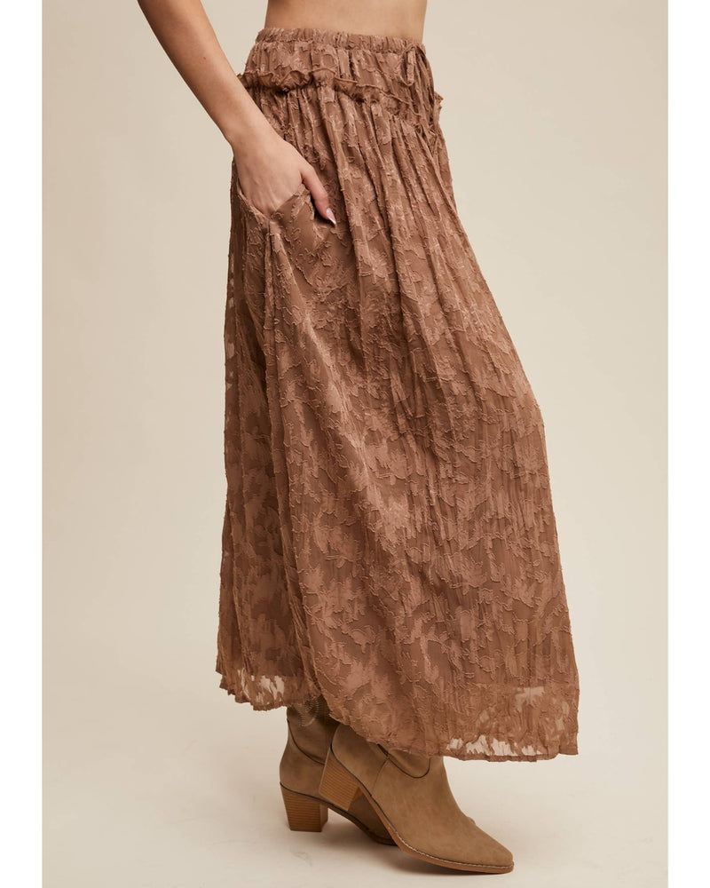 Floral Textured Maxi Skirt