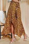 Floral Asymmetrical Maxi Skirt