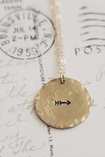 Gold Dainty Stamped Cactus Pendant Necklace