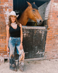 Wild Spirit Horse Print High-Waisted Wide Leg Jeans – view 2