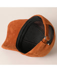 Interior view of brown 'Howdy Darlin'' cap showing relaxed fit and inner seams