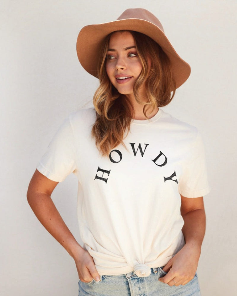 "HOWDY" Unisex White Graphic T-Shirt