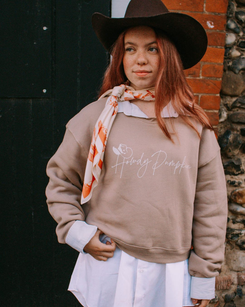 "Howdy Pumpkin" Sweatshirt - Tan