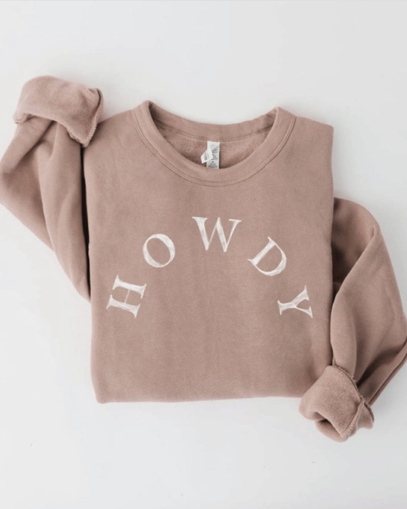 "Howdy" Sweatshirt - Tan