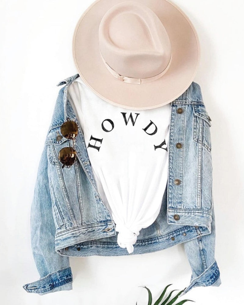 "HOWDY" Unisex White Graphic T-Shirt