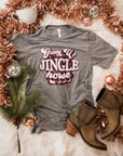 Grey western christmas t-shirt with 'Giddy Up Jingle Horse'