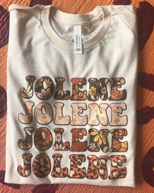 Jolene graphic tee retro 70's style
