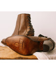 Lace back western cowboy boots