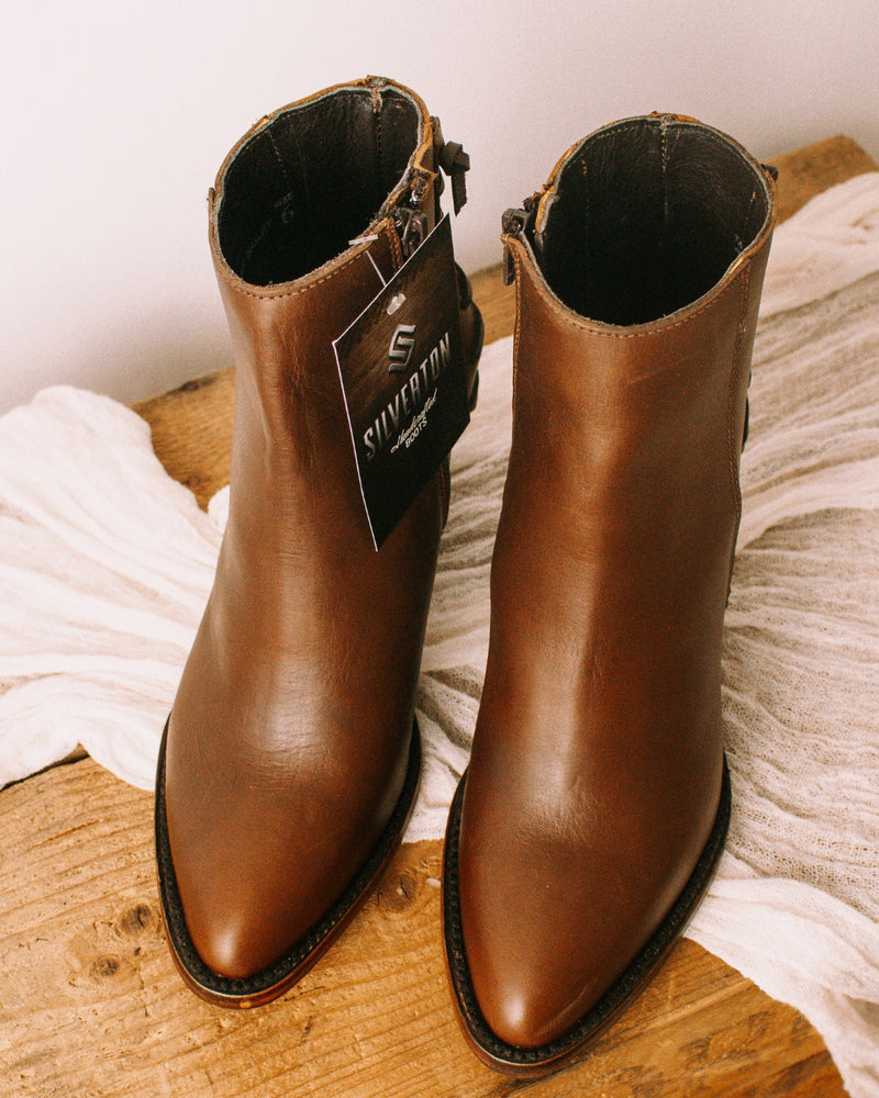 Brown pointed toe Ankle Cowboy boots