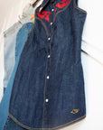 Lainey Wilson x Wrangler sleeveless denim shirt with western yoke detail